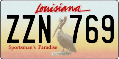LA license plate ZZN769
