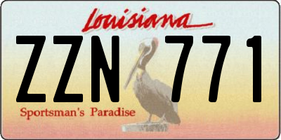 LA license plate ZZN771