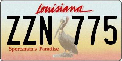 LA license plate ZZN775