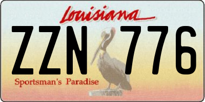 LA license plate ZZN776