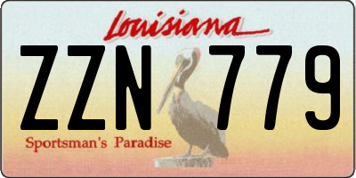 LA license plate ZZN779