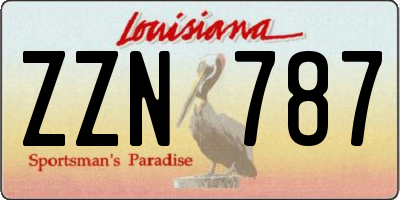 LA license plate ZZN787