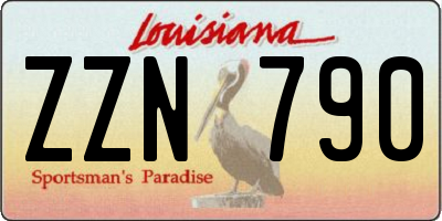 LA license plate ZZN790