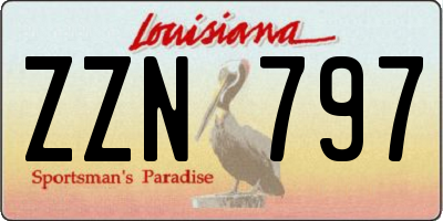 LA license plate ZZN797