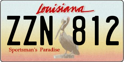 LA license plate ZZN812