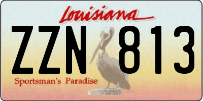 LA license plate ZZN813