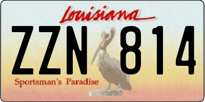 LA license plate ZZN814