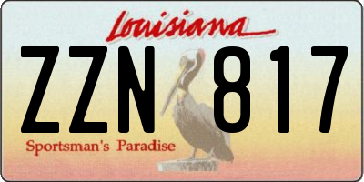 LA license plate ZZN817