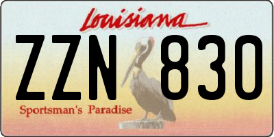 LA license plate ZZN830