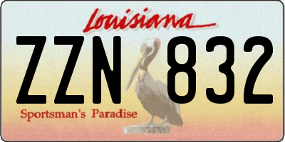 LA license plate ZZN832