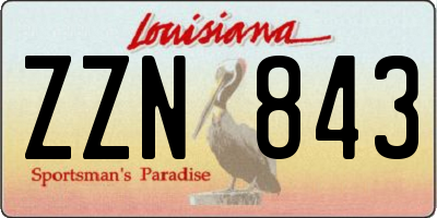 LA license plate ZZN843