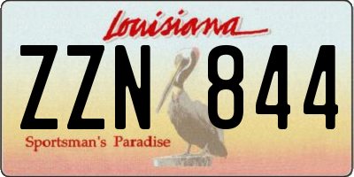 LA license plate ZZN844