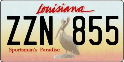 LA license plate ZZN855
