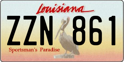 LA license plate ZZN861