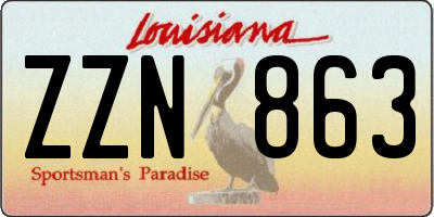 LA license plate ZZN863