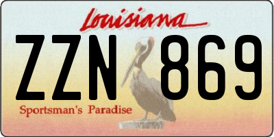 LA license plate ZZN869