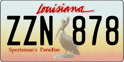 LA license plate ZZN878