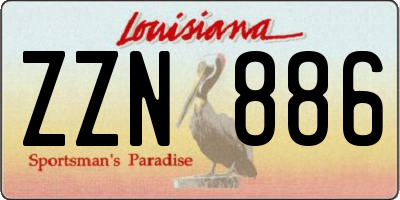 LA license plate ZZN886