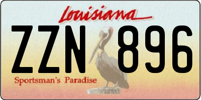 LA license plate ZZN896