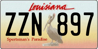 LA license plate ZZN897