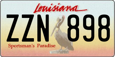 LA license plate ZZN898