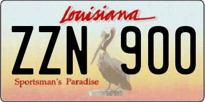 LA license plate ZZN900