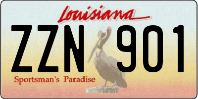 LA license plate ZZN901