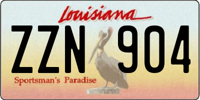 LA license plate ZZN904