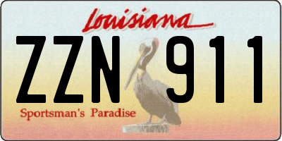 LA license plate ZZN911