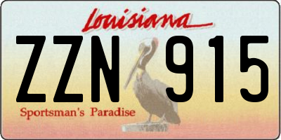 LA license plate ZZN915