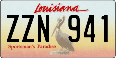 LA license plate ZZN941