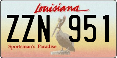 LA license plate ZZN951