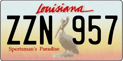 LA license plate ZZN957