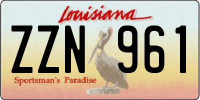 LA license plate ZZN961