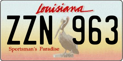 LA license plate ZZN963