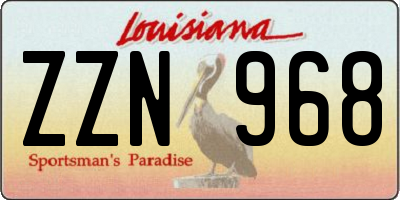 LA license plate ZZN968