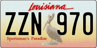 LA license plate ZZN970