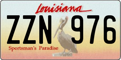 LA license plate ZZN976