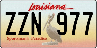 LA license plate ZZN977