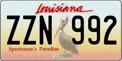 LA license plate ZZN992