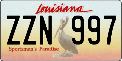 LA license plate ZZN997
