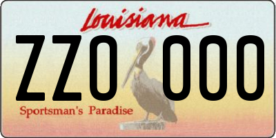 LA license plate ZZO000