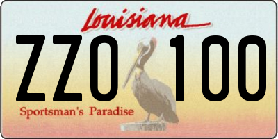 LA license plate ZZO100