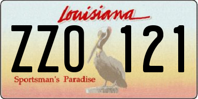 LA license plate ZZO121