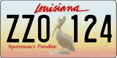 LA license plate ZZO124