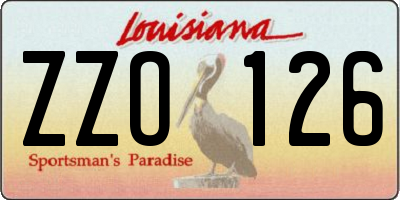 LA license plate ZZO126