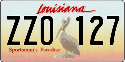 LA license plate ZZO127