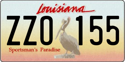 LA license plate ZZO155