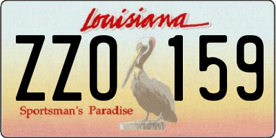 LA license plate ZZO159