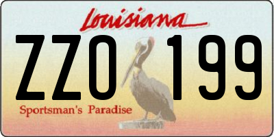 LA license plate ZZO199